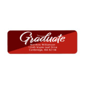 Rood Afstuderen Vet Script Eenvoudig Modern adres Etiket (Voorkant)