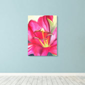 Rood Alert Lily waterverf Canvas Afdruk (Insitu (Houten vloer))