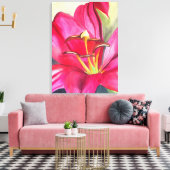 Rood Alert Lily waterverf Canvas Afdruk (Insitu (Woonkamer))