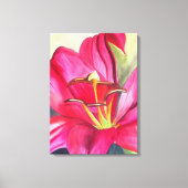 Rood Alert Lily waterverf Canvas Afdruk (Voorkant)