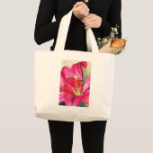 Rood Alert Lily waterverf Grote Tote Bag (Voorkant (product))