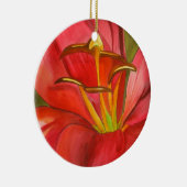 Rood Alert Lily waterverf Keramisch Ornament (Rechts)