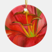 Rood Alert Lily waterverf Keramisch Ornament (Voorkant)