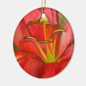 Rood Alert Lily waterverf Keramisch Ornament (Links)