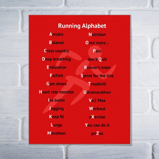 Rood alfabet inspirerend poster