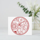 Rood Alien-ontwerp Briefkaart (Staand voorkant)