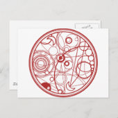 Rood Alien-ontwerp Briefkaart (Voorkant / Achterkant)