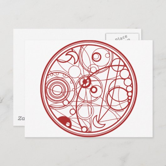 Rood Alien-ontwerp Briefkaart (Voorkant / Achterkant)