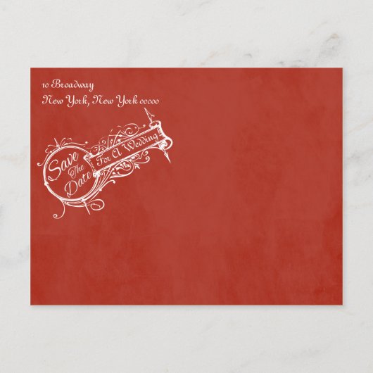 rood alkboard sparen de datum aankondigingskaart (Achterkant)