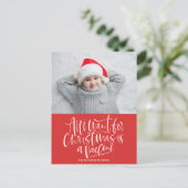 Rood alles wat ik voor Kerstmis wil is een Vaccinf Feestdagenkaart (Staand voorkant)