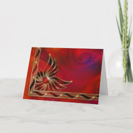 Rood als de vlam kerst Kaart