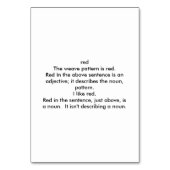 Rood als een bijvoeglijk naamwoord, aangepaste lez kaart (Achterkant)