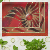 Rood als Flame Kitchen-handdoek Theedoek (Gevouwen)