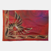 Rood als Flame Kitchen-handdoek Theedoek (Horizontaal)