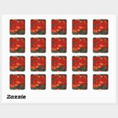 Rood als je tulpen vierkante sticker (Vel)