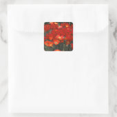 Rood als je tulpen vierkante sticker (Tas)
