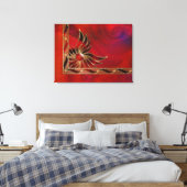 Rood als platte canvas afdrukken (Insitu (Slaapkamer))