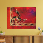 Rood als platte canvas afdrukken (Insitu (Woonkamer))