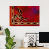 Rood als vlam afdrukken poster (Thuiskantoor)