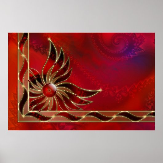 Rood als vlam afdrukken poster (Voorkant)