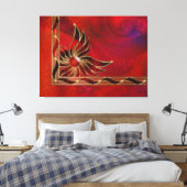 Rood als Vlam Canvasprint Canvas Afdruk (Insitu (Slaapkamer))