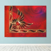Rood als Vlam Canvasprint Canvas Afdruk (Insitu (Houten vloer))