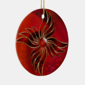 Rood als vlam keramisch ornament (Rechts)