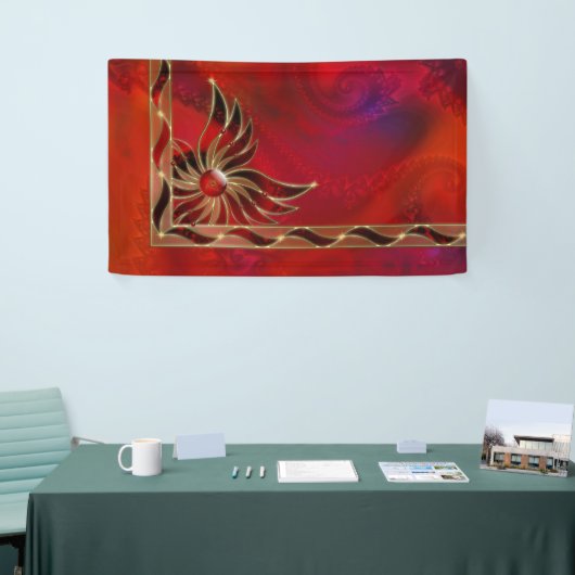 Rood als vlambanner spandoek (Beurs)