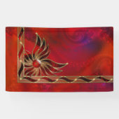 Rood als vlambanner spandoek (Horizontaal)