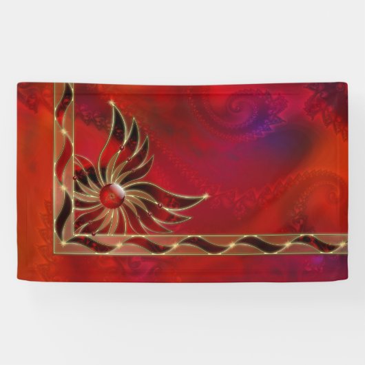 Rood als vlambanner spandoek (Horizontaal)