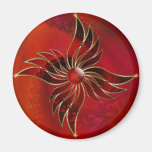 Rood als vlammen Magnet