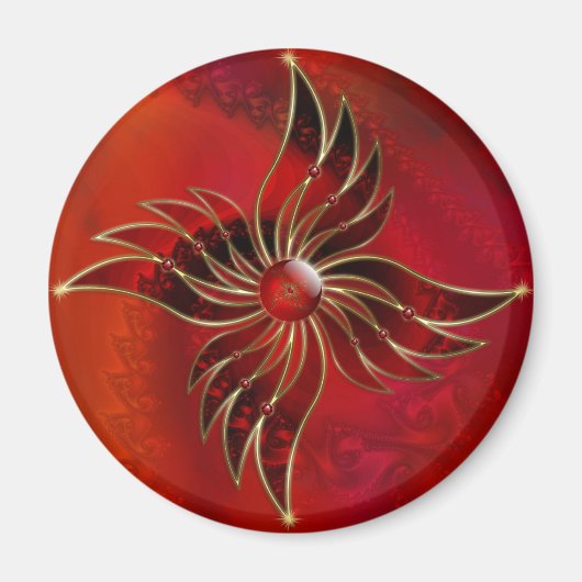 Rood als vlammen Magnet (Voorkant)