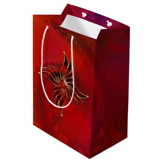 Rood als Vlamtas Medium Cadeauzakje (Achterkant Gekanteld)