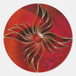 Rood als vlamvertragers ronde sticker