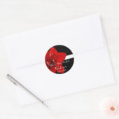 Rood Amaryllis bruiloft Bedankt Ronde Sticker (Envelop)