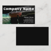 Rood-Amerikaanse auto met rubberen retro Visitekaartje (Voorkant / Achterkant)