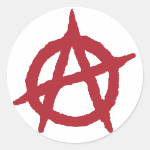 Rood anarchysymbool ronde sticker