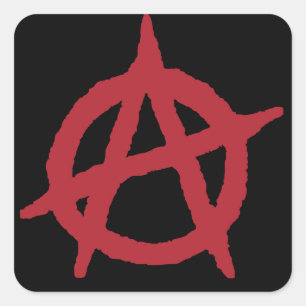Rood anarchysymbool vierkante sticker