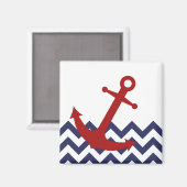 Rood anker op Chevron Ocean Magneet (Voorkant / Achterkant)