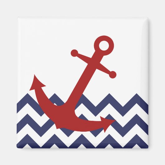 Rood anker op Chevron Ocean Magneet (Voorkant)
