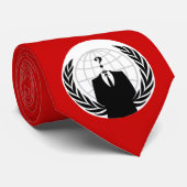 rood anonieme stropdas met logo (Opgerold)