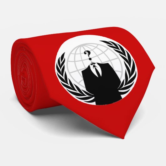 rood anonieme stropdas met logo (Opgerold)