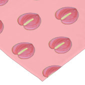 Rood anthuriumventilator naadloos patroon op lange tafelloper (Hoek)