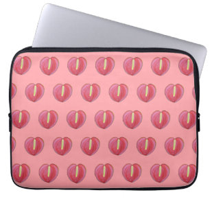 Rood anthuriumventilator naadloos patroon op laptop sleeve
