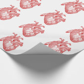 Rood Antiek anatomisch hart Cadeaupapier (Hoek)