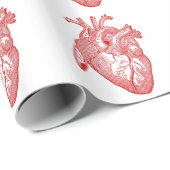 Rood Antiek anatomisch hart Cadeaupapier (Rol Hoek)