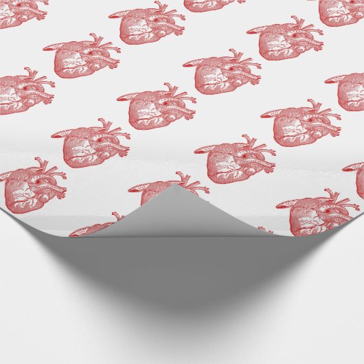 Rood Antiek anatomisch hart Cadeaupapier (Hoek)