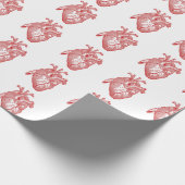 Rood Antiek anatomisch hart Cadeaupapier (Hoek)