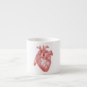 Rood Antiek anatomisch hart Espresso Kop (Voorkant)