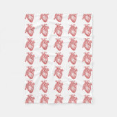 Rood Antiek anatomisch hart Fleece Deken (Voorkant)